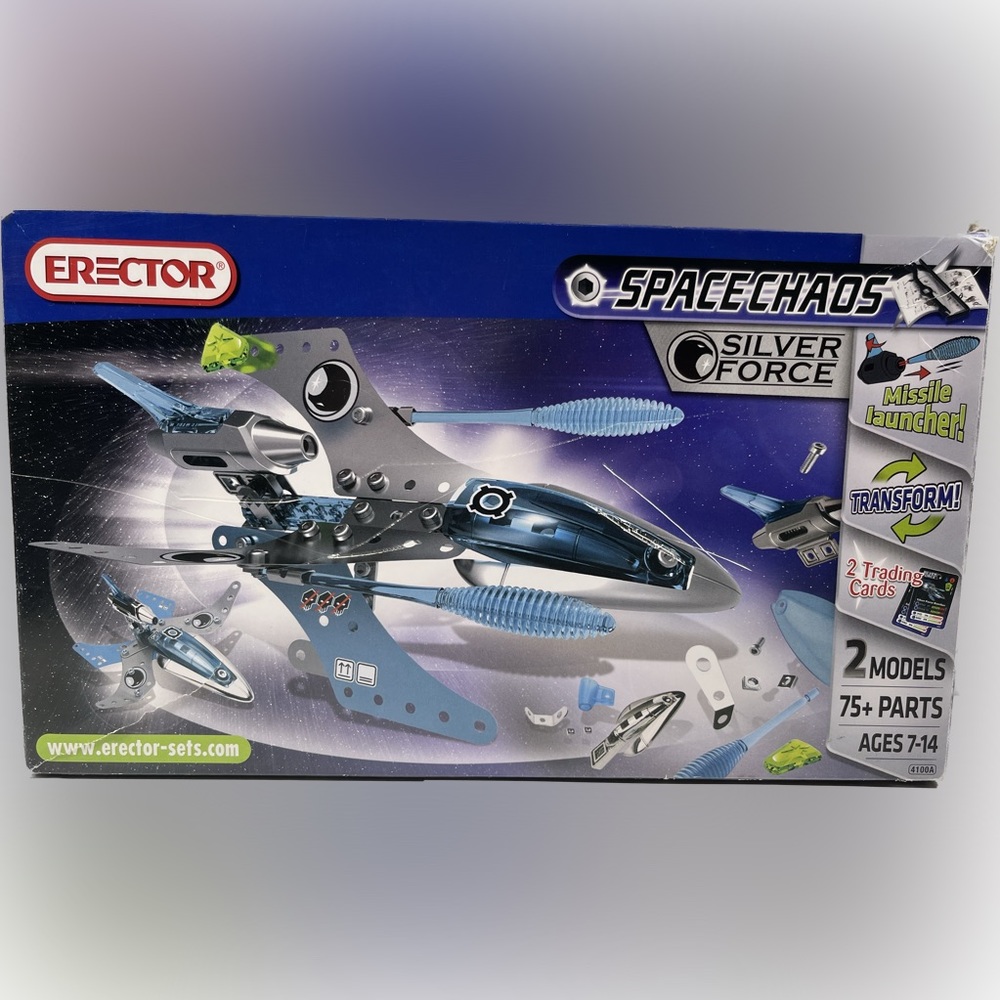 Erector Space Chaos, Silver Force 75 Parts, 2 Models